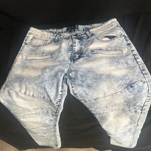 Men's Blue Denim shorts-urban chains-size 36-#446